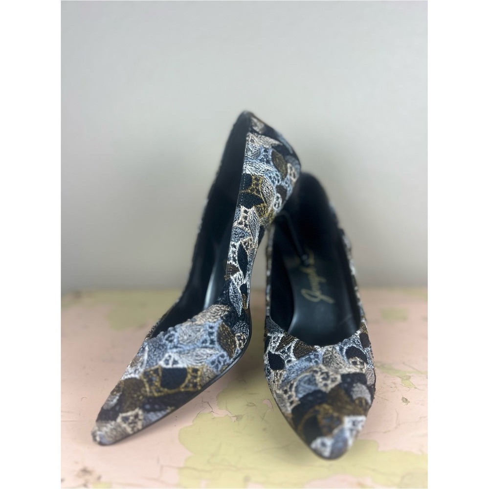 Vintage 90s Joseph Loren Tracy Tapestry Pumps Heels Multicolor Pointed Toe Sz 8 - Picture 2 of 11